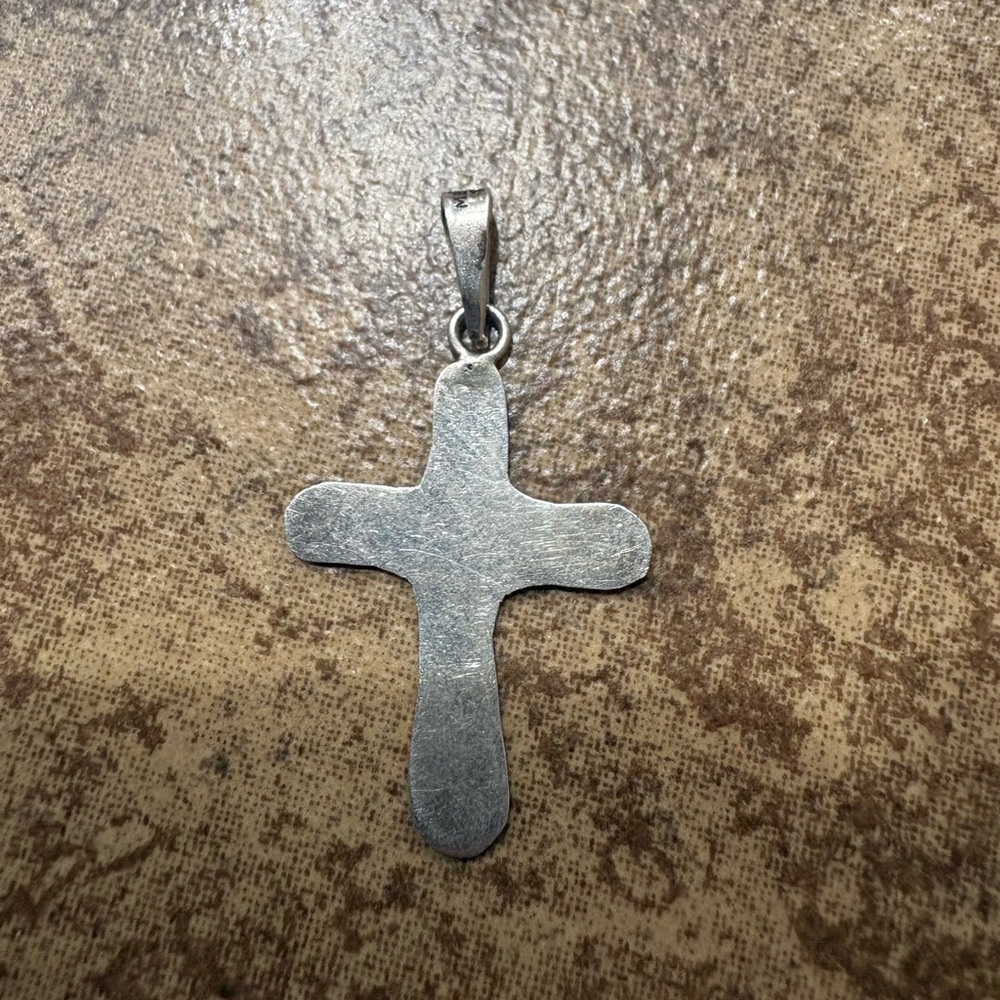Sterling Silver Cross Pendant 925 Mexico Minimalist Religious Jewelry